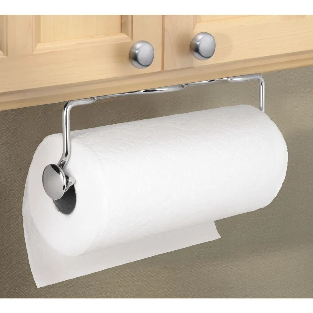 mDesign Küchenrollenhalter Schrank 2er-Set silber 34,6 cm