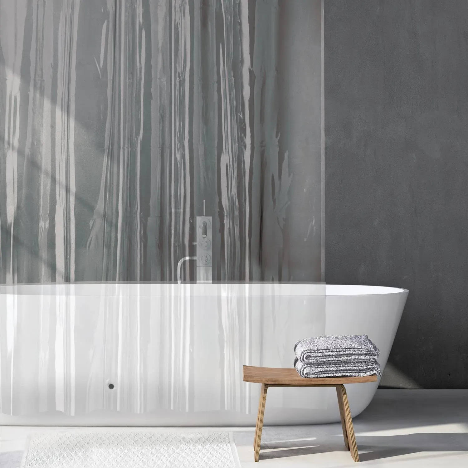 mDesign Duschvorhang Liner transparent PEVA 183x244cm