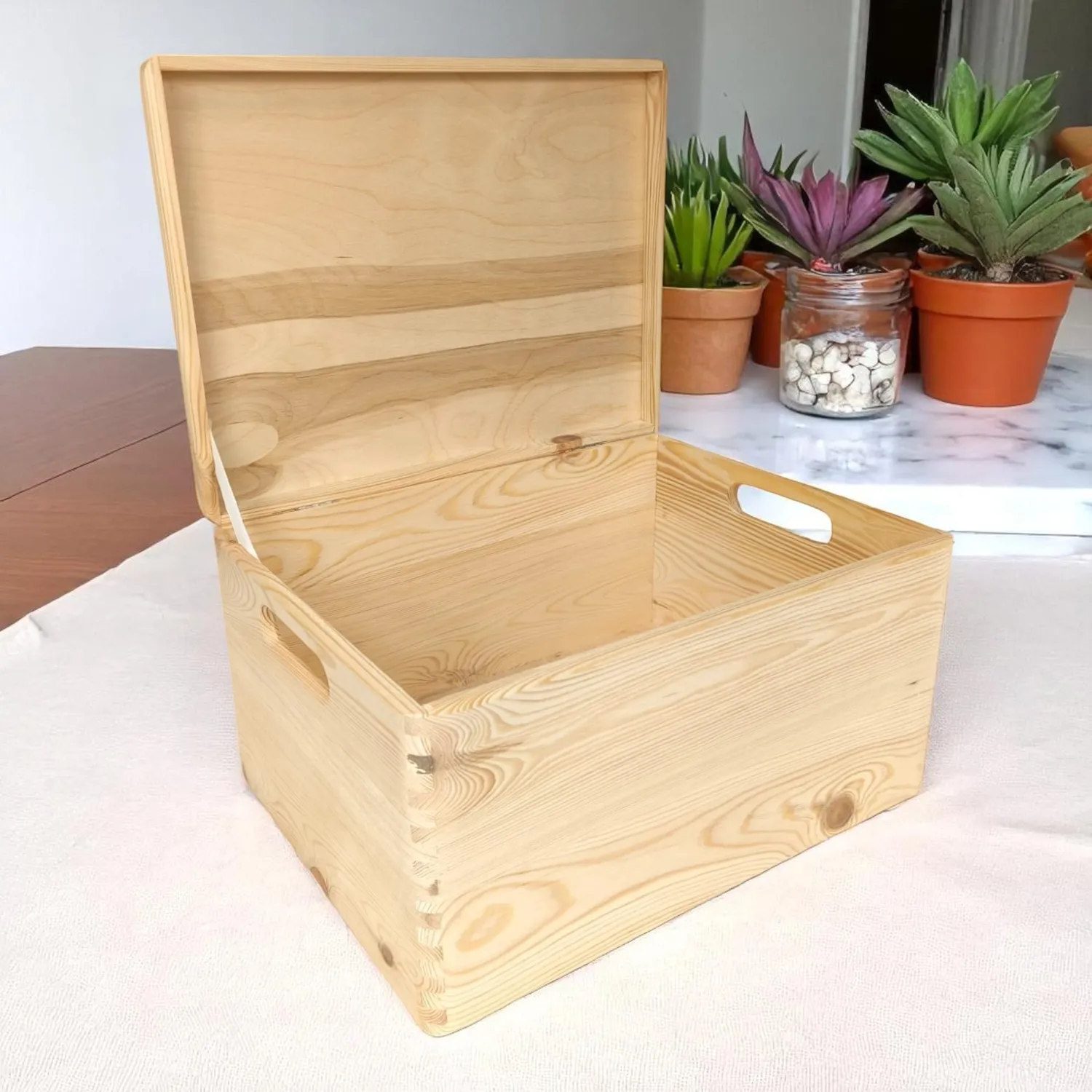 GoodFreshDecor Holzbox 40x30x23 cm mit Deckel Griff
