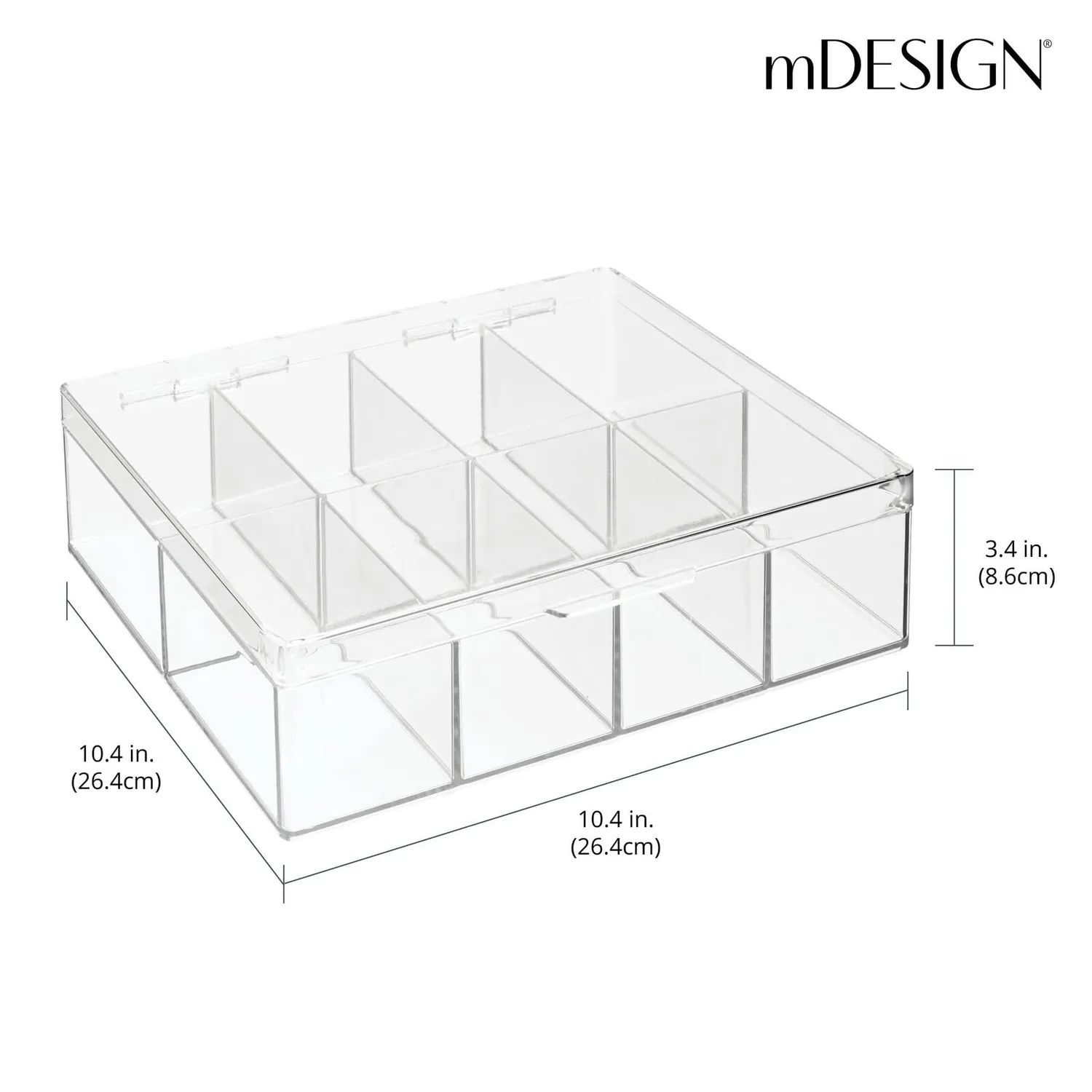 mDesign Küchen Organizer Aufbewahrungsbox 8 Fächer 2er-Set