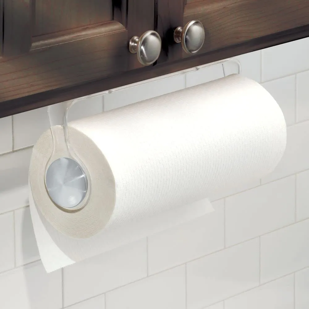 mDesign Küchenrollenhalter Wandmontage transparent silber