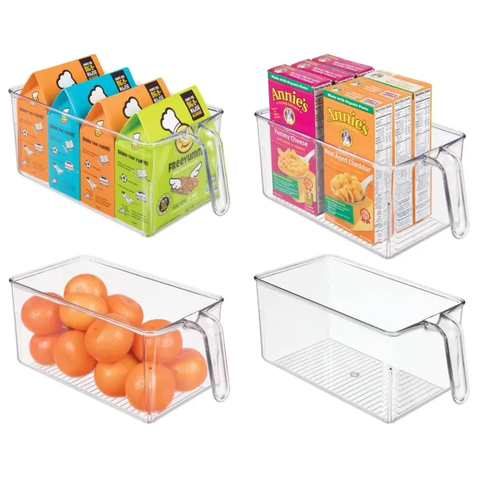 mDesign Aufbewahrungsbox Kühlschrankbox 4er-Set transparent