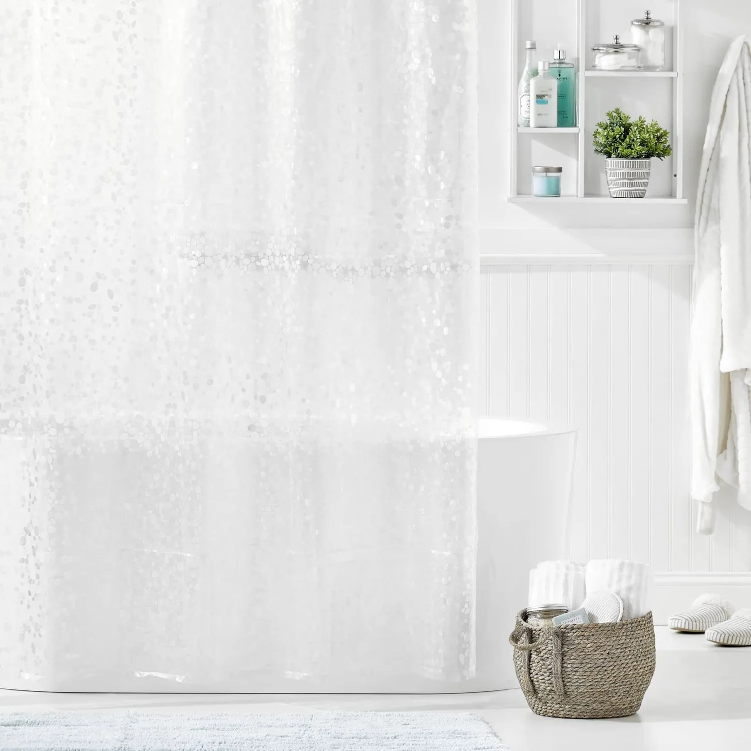 mDesign Duschvorhang Transparent PEVA 183x183 wasserdicht