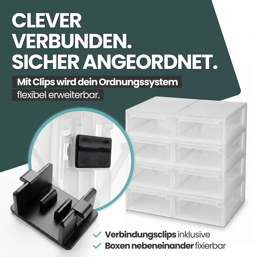 Kreher Schubladenbox XL 36 Liter weiß transparent