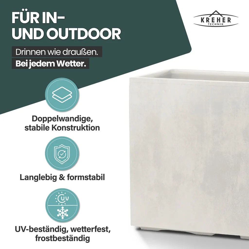 Kreher Millennium Fence Pflanzkasten Creme Weiß 93 Liter