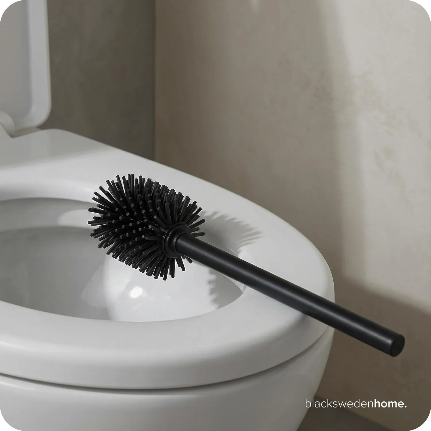 blackswedenhome Silikon-Toilettenbürste schwarz 2er Set matt