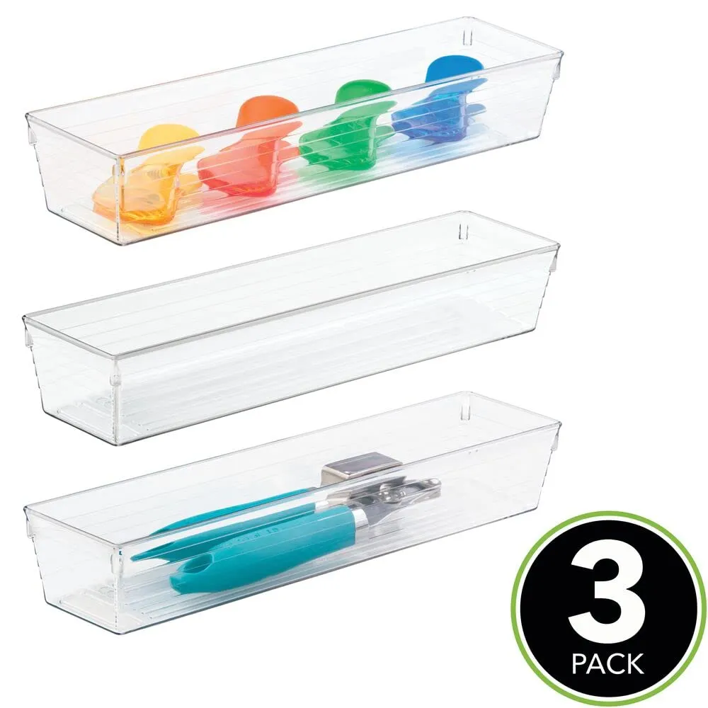 mDesign Schubladen Organizer Besteck 3er-Set durchsichtig