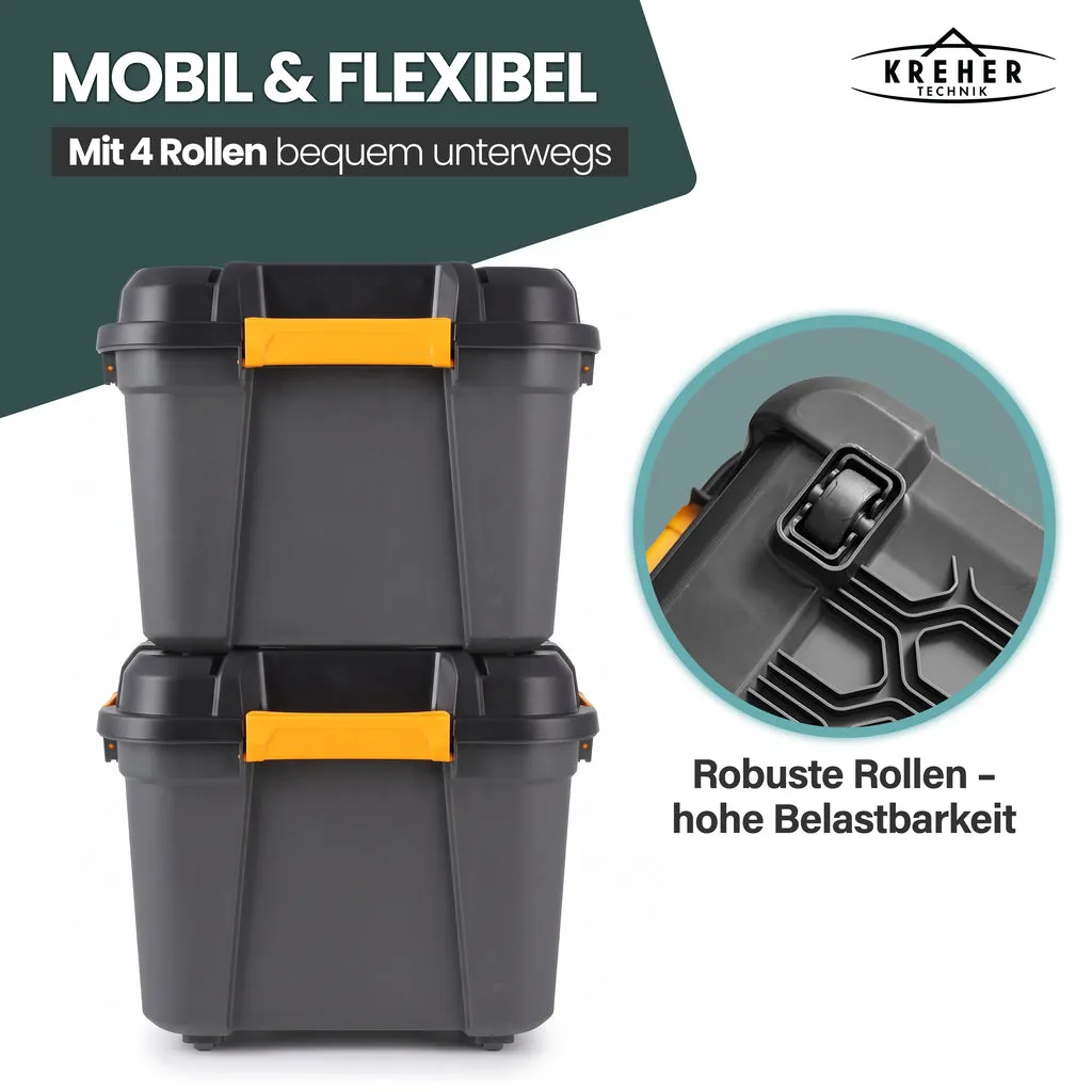 Kreher Bunker Aufbewahrungsbox 80L mit Deckel IPX7 schwarz