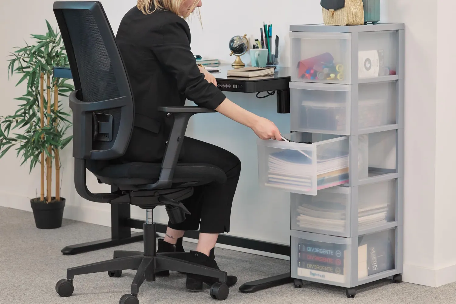 Iris Ohyama A4 Drawer DC-305 Rollcontainer 5 Schubladen grau