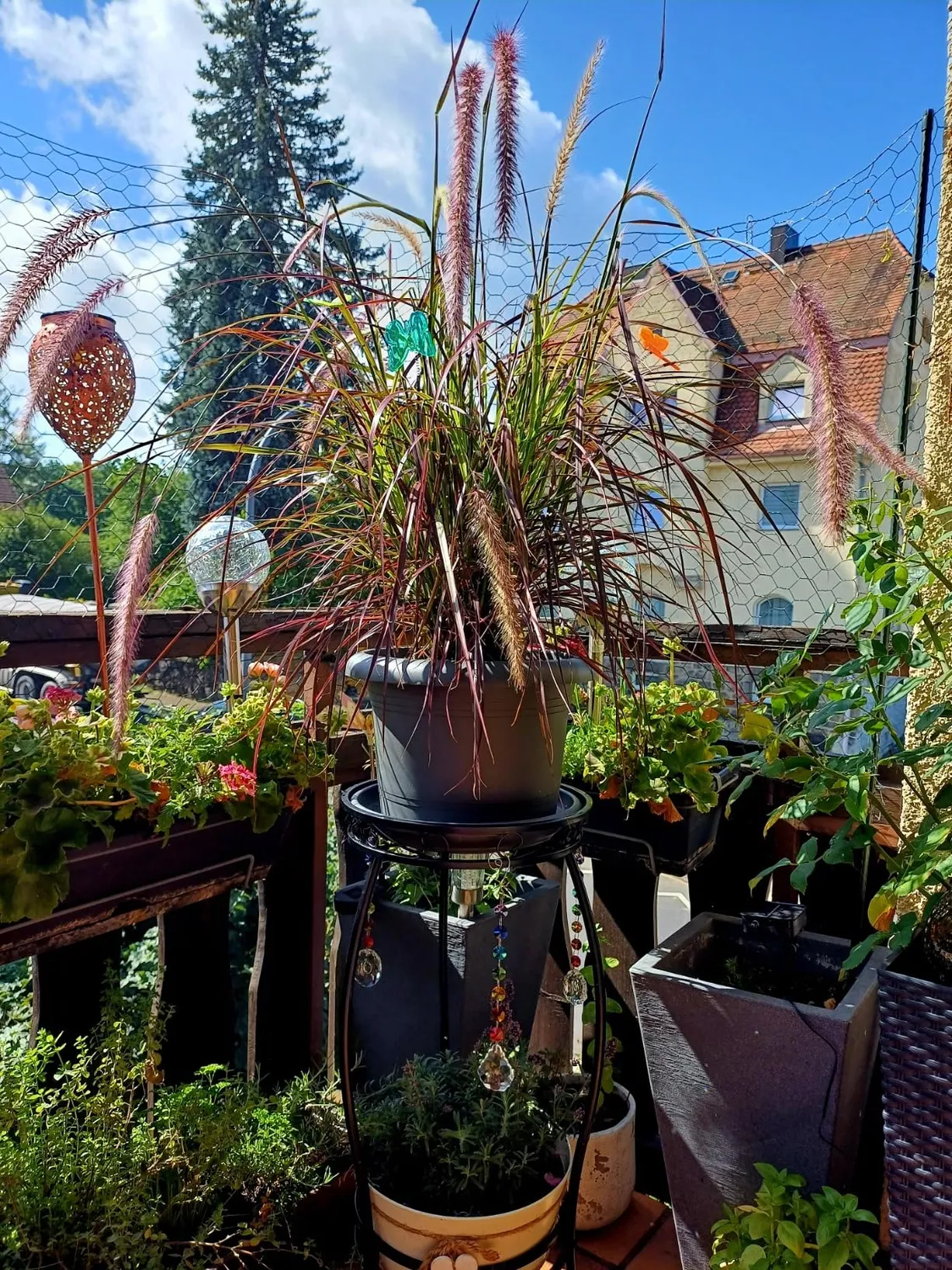 BOMCLAP Pflanzenständer Metall schwarz 69cm 2-stufig Blumenständer