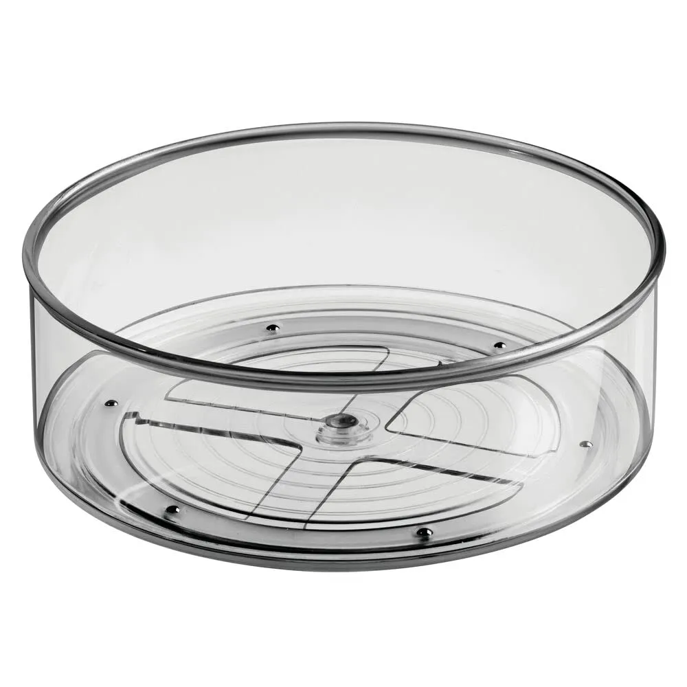 mDesign Lazy Susan Drehteller rauchfarben 4er-Set hoch