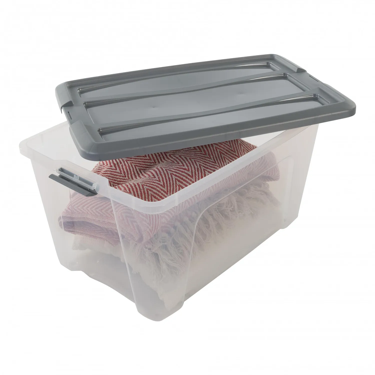 Iris Ohyama NTB-45 Aufbewahrungsbox Silber 45L 2er-Set stapelbar