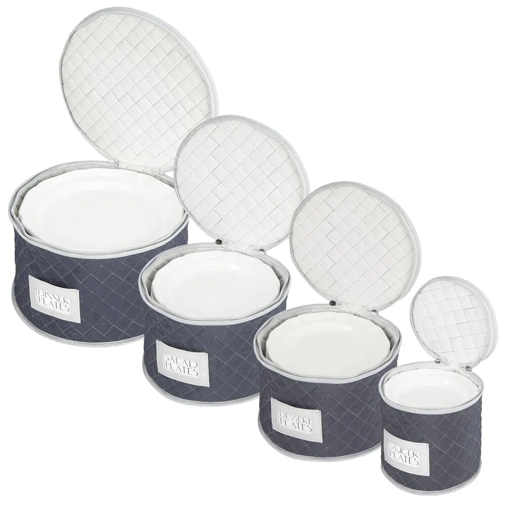 mDesign Geschirraufbewahrung 4er Set Navyblau für 12 Personen