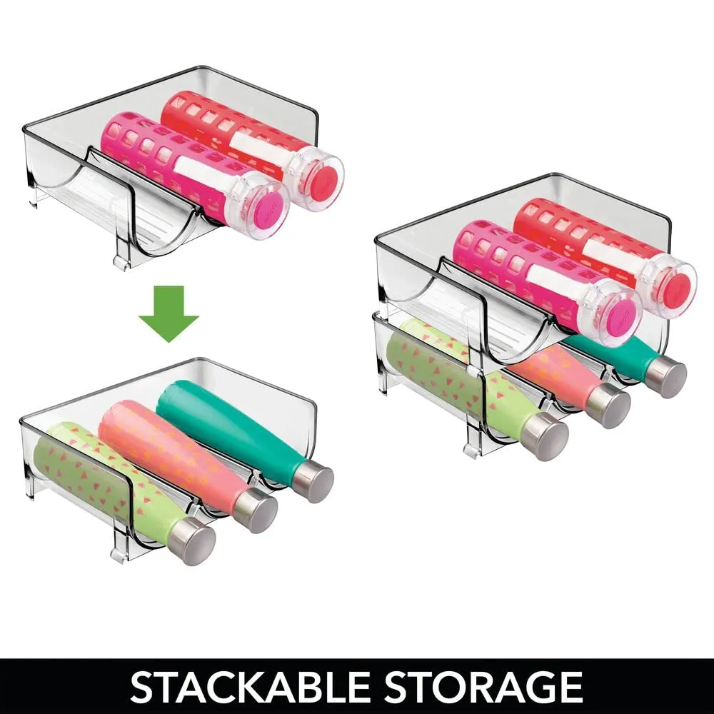 mDesign Flaschenhalter Grau Stapelbar 2er Set für 6 Flaschen