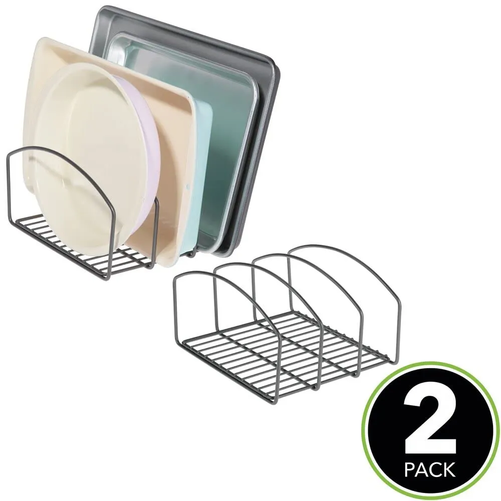 mDesign 12235MDKEU Pfannenhalter 2er-Set dunkelgrau Metall