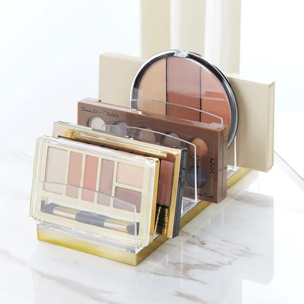 mDesign Kosmetik Organizer Kunststoff 9 Fächer transparent-messing