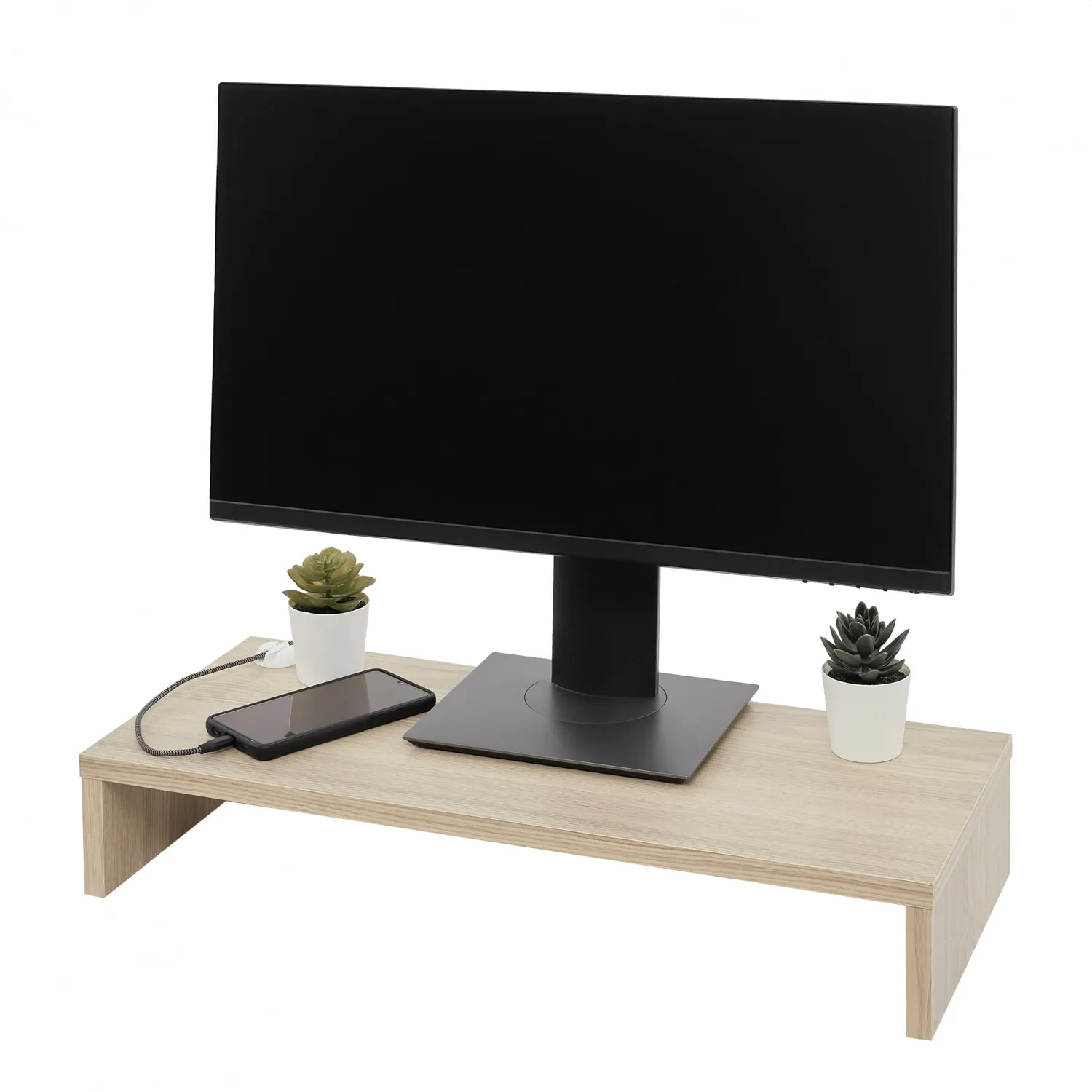 Iris Ohyama Monitor Stand Basic MS-590B Monitorständer Hellbraun