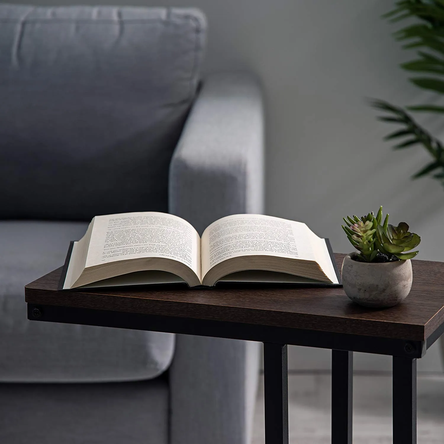 Iris Ohyama SDT-L Beistelltisch braun C-Tisch für Sofa Laptop