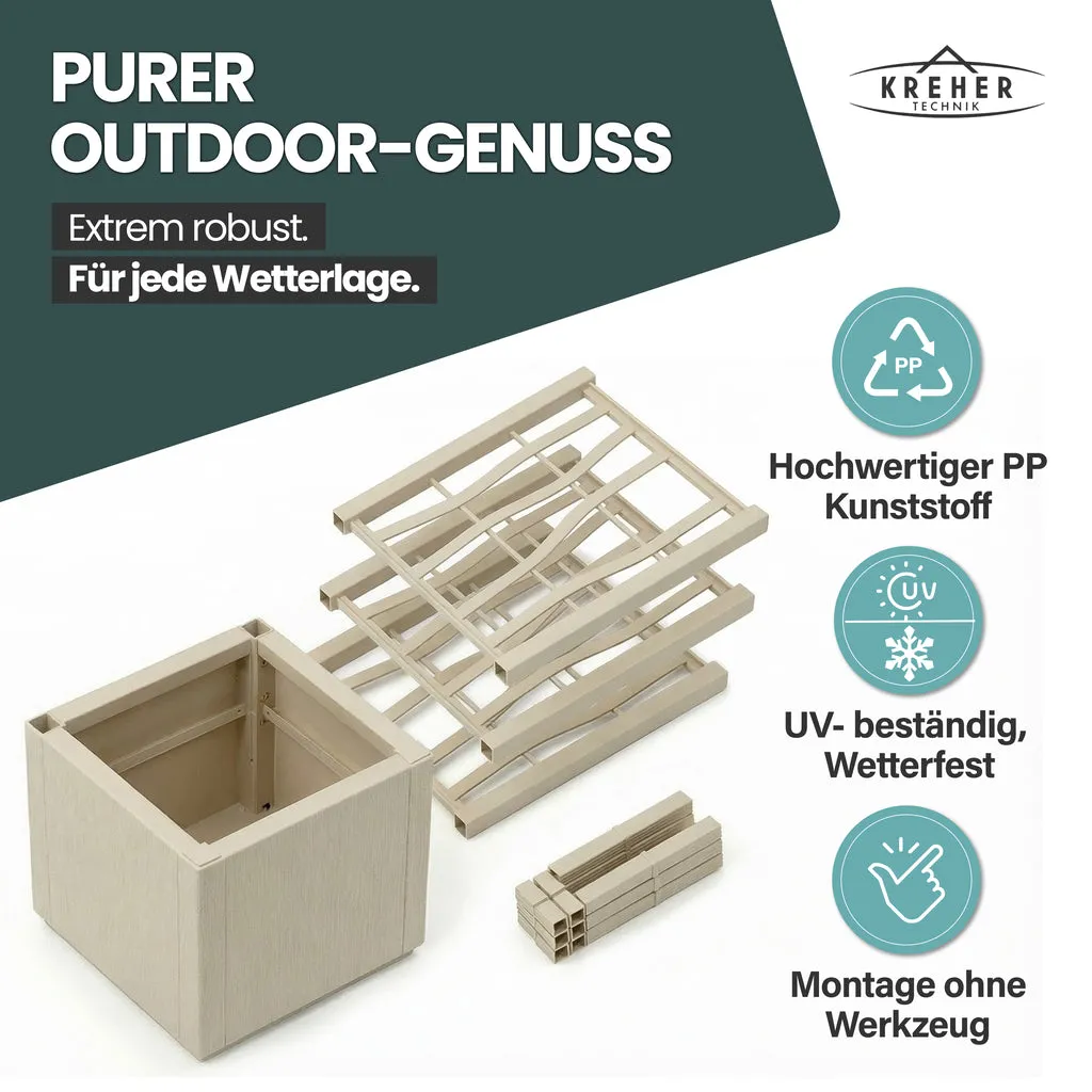 Kreher Ethica Spalier Pflanzkasten Beige 2er-Set 140 cm
