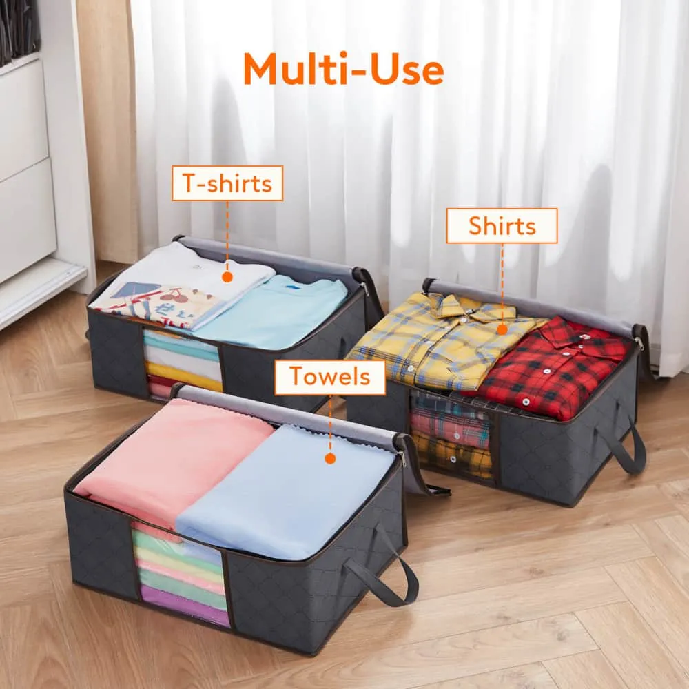 Lifewit 35L Aufbewahrungstasche 3er Pack grau Sichtfenster