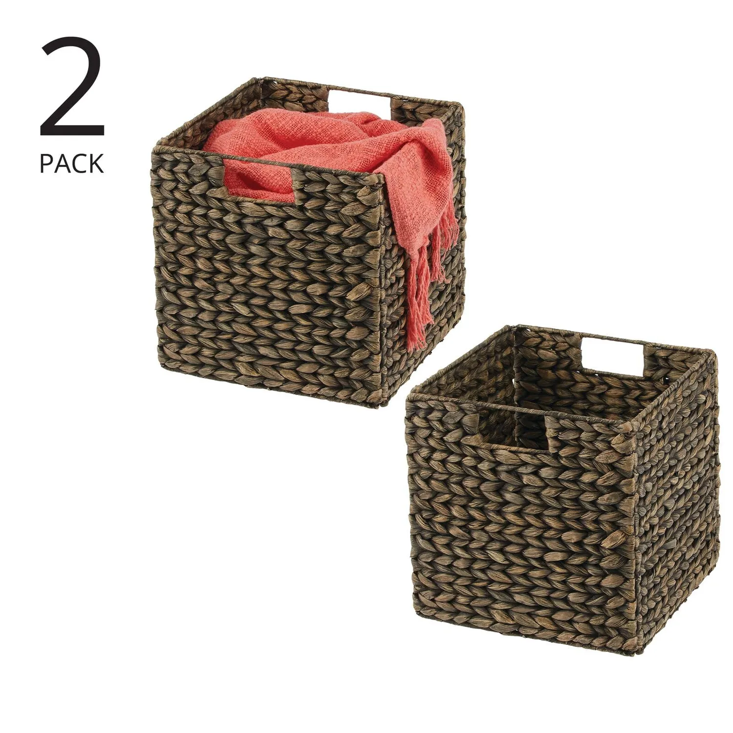 M Design Aufbewahrungskorb Wasserhyazinthe schwarz 2er-Set