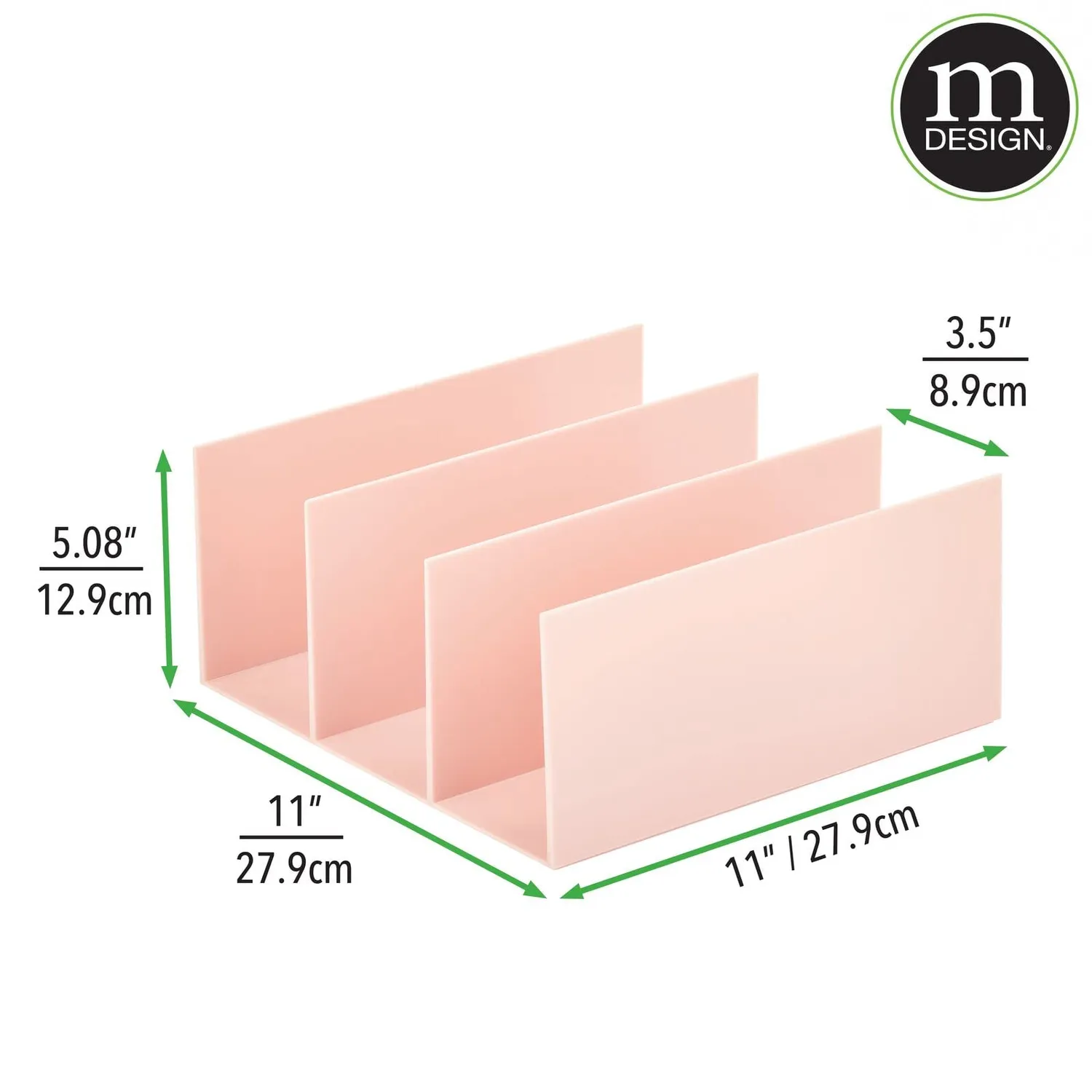 mDesign Clutch Organizer Handtaschenbox 5 Fächer rosa