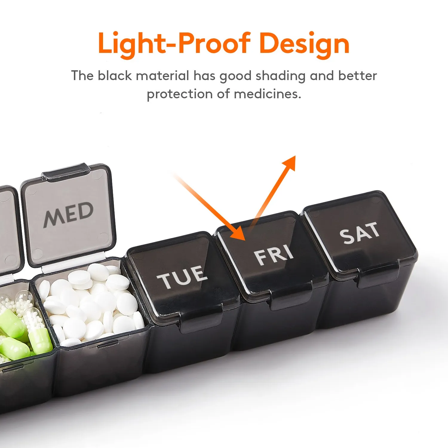 Lifewit Tablettenbox 28 Tage Pillenbox 1 Stück BPA-frei