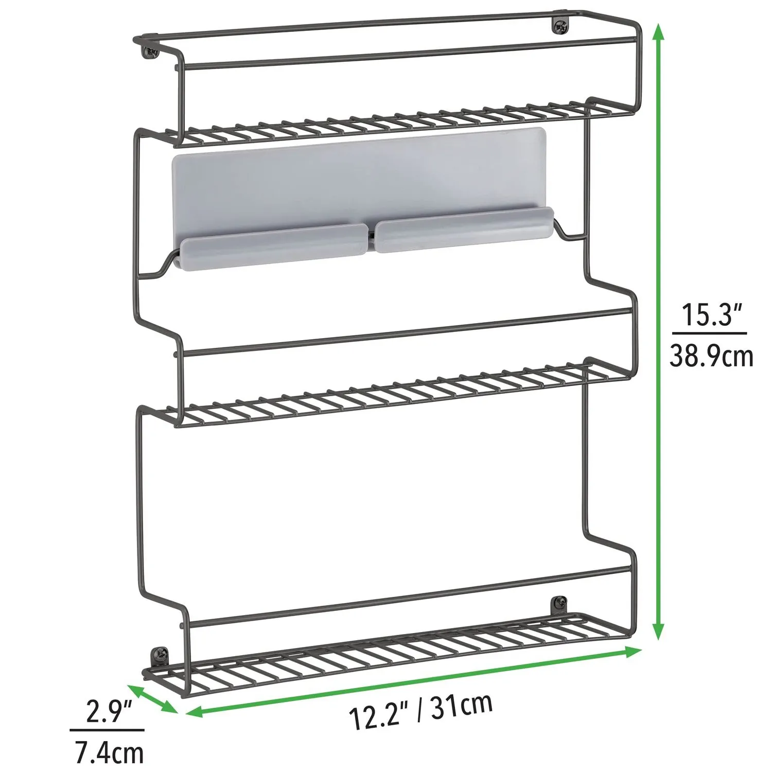mDesign Gewürzregal Selbstklebend 2er-Set Schwarz