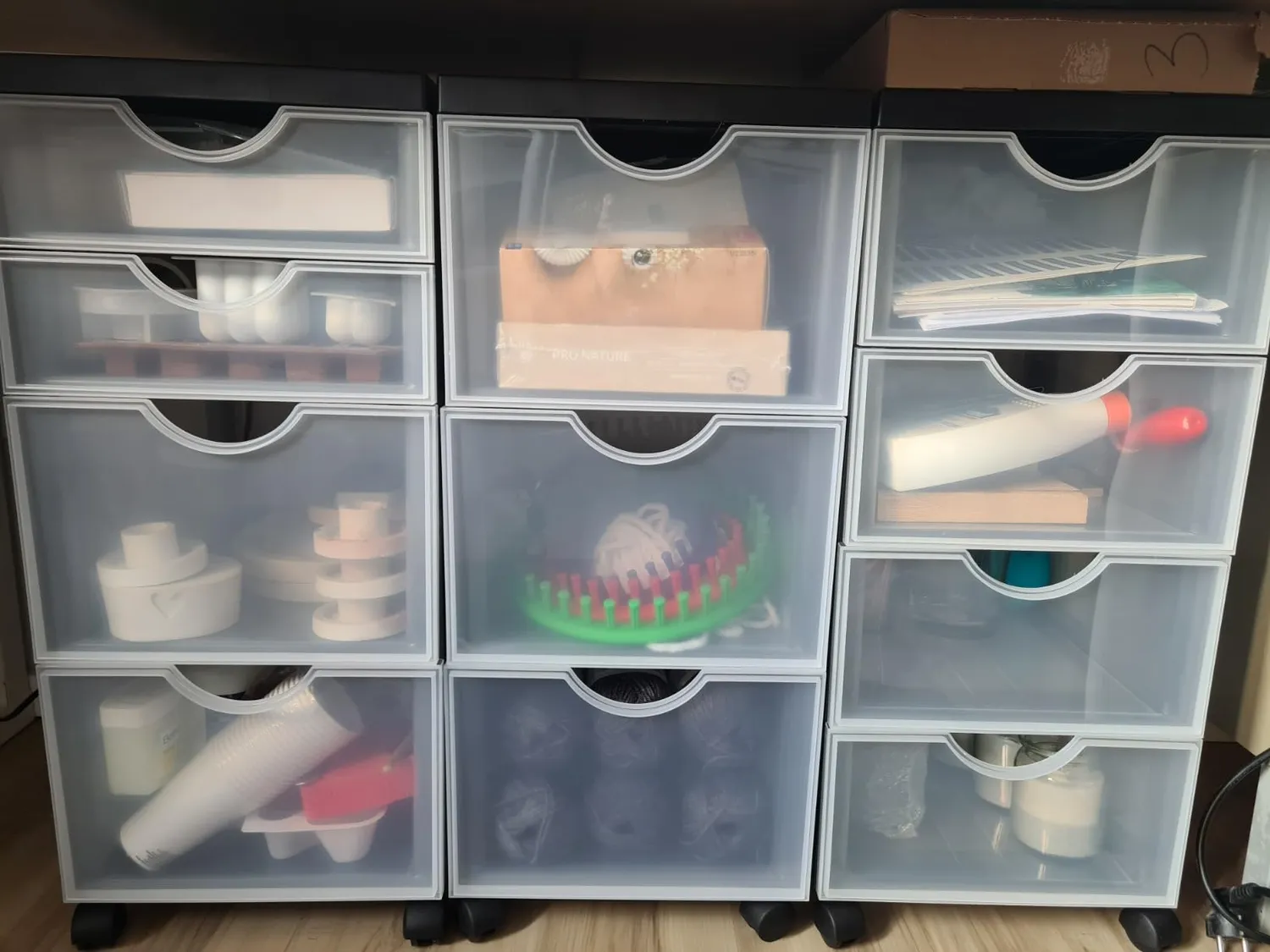 Iris Ohyama DDDC-380 Schubladenbox Weiß 8 Schubladen H81cm