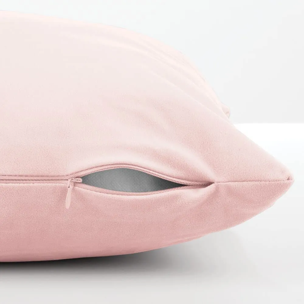 mDesign Samt Kissenhülle Rosa 2er-Set ohne Kissen
