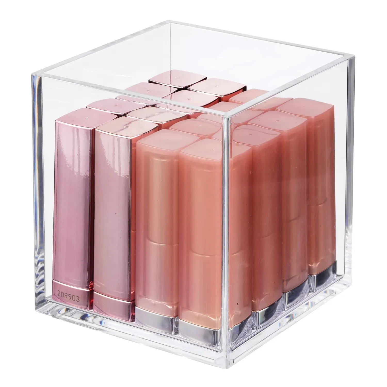 mDesign Kosmetik Organizer Box 3er-Set transparent quadratisch