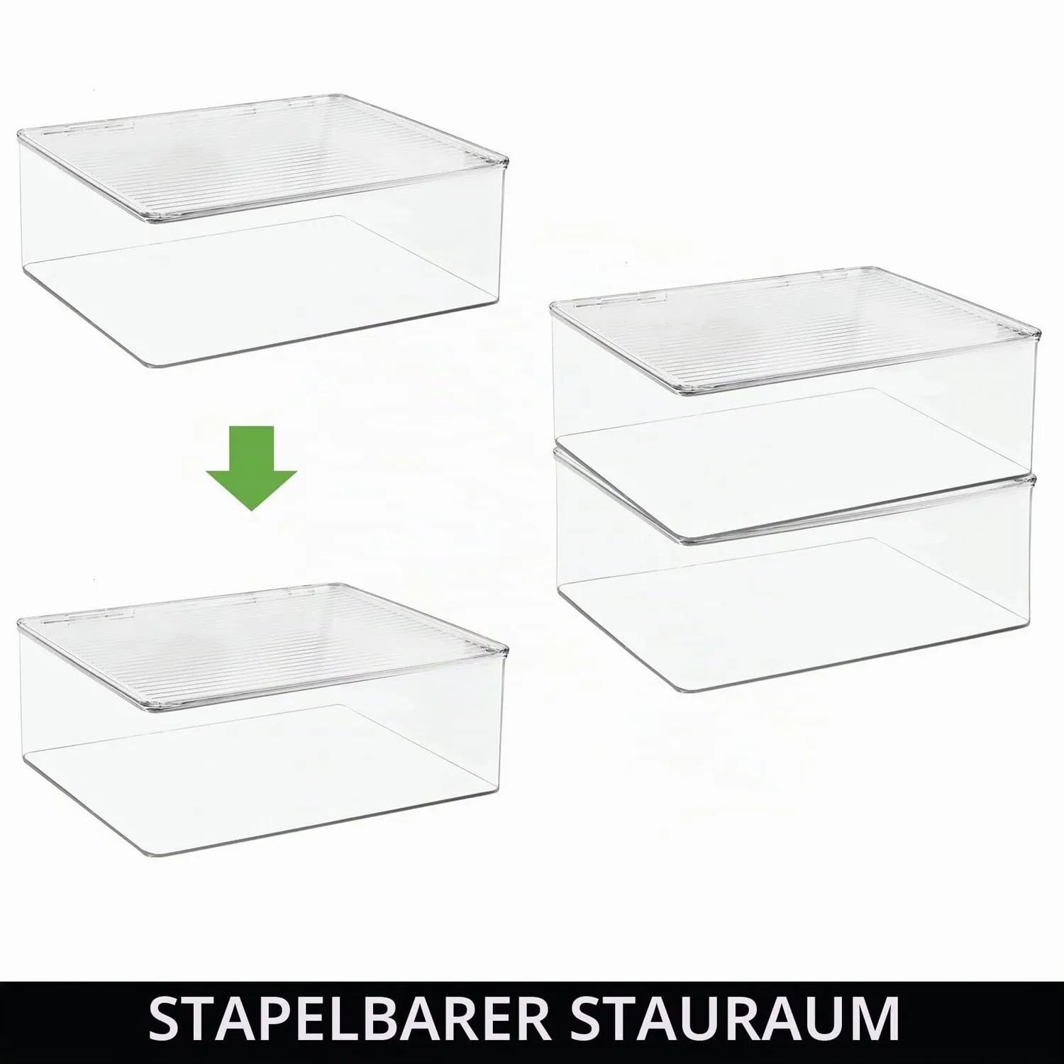 mDesign Küchen Aufbewahrungsbox Transparent 2er-Set