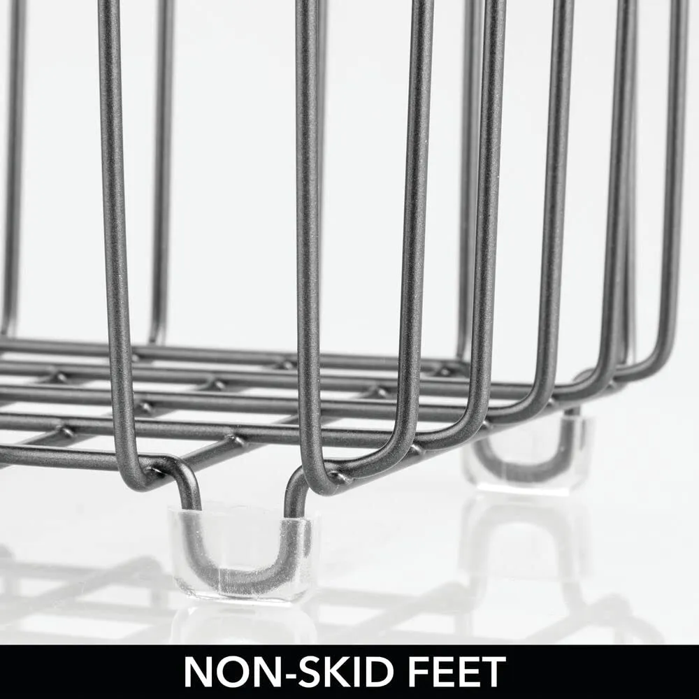 mDesign Küchenkorb Metall 2er-Set dunkelgrau