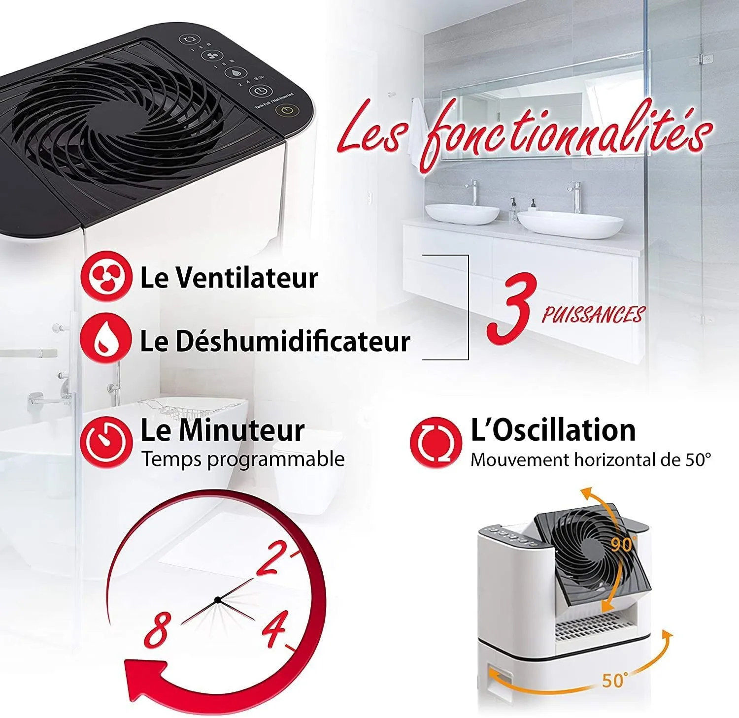 Iris Ohyama Woozoo DDC-50 Luftentfeuchter Ventilator weiß