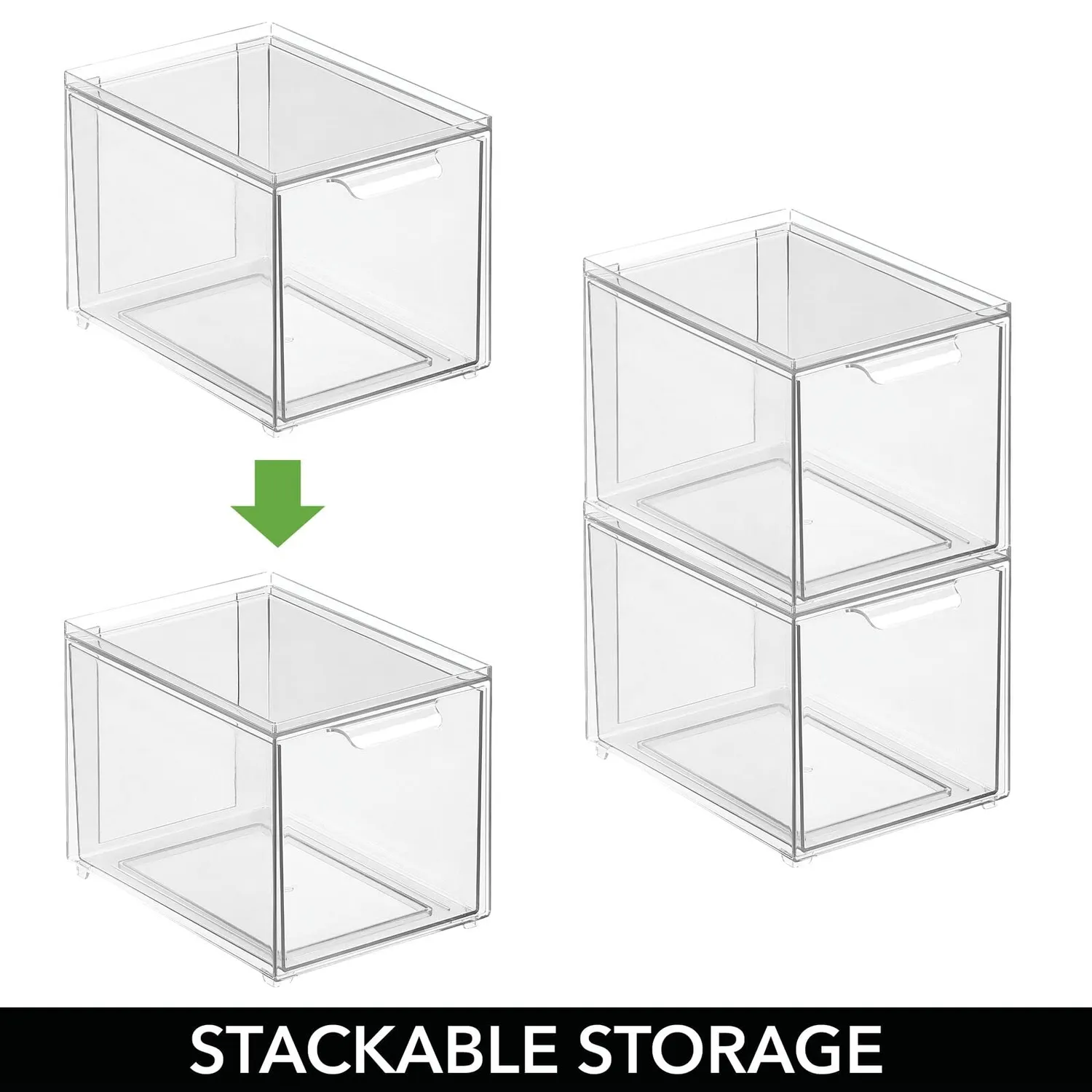 mDesign Schubladenbox Küche Kühlschrank klar