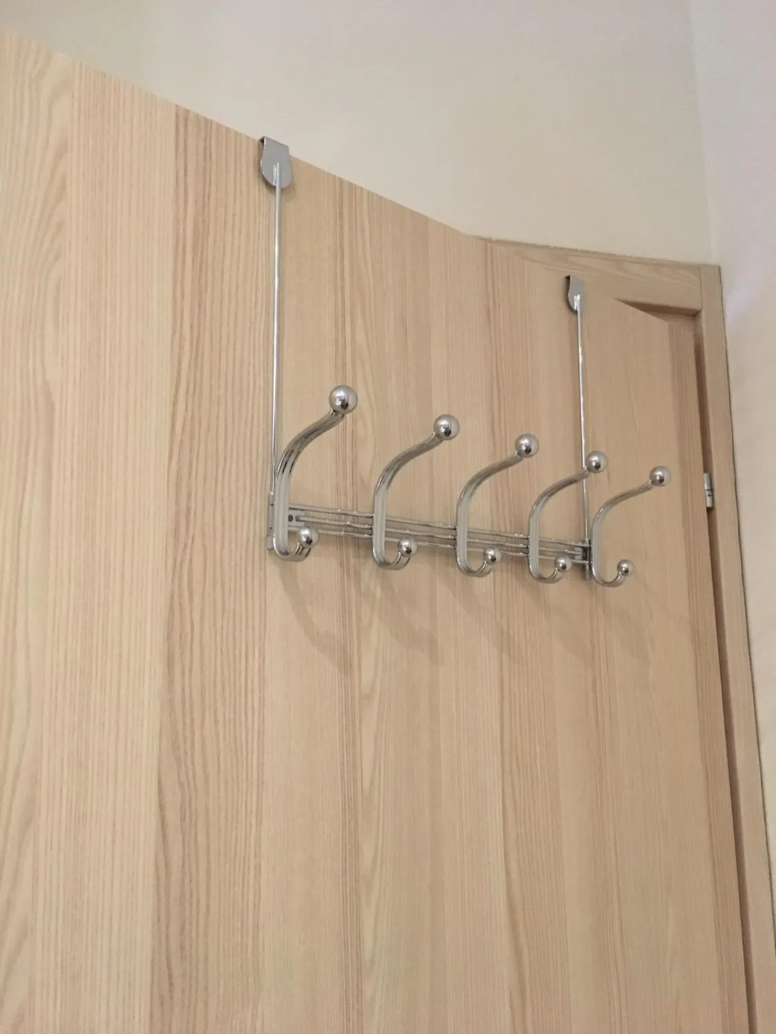 mDesign Türgarderobe 5 Doppelhaken Hakenleiste chrom