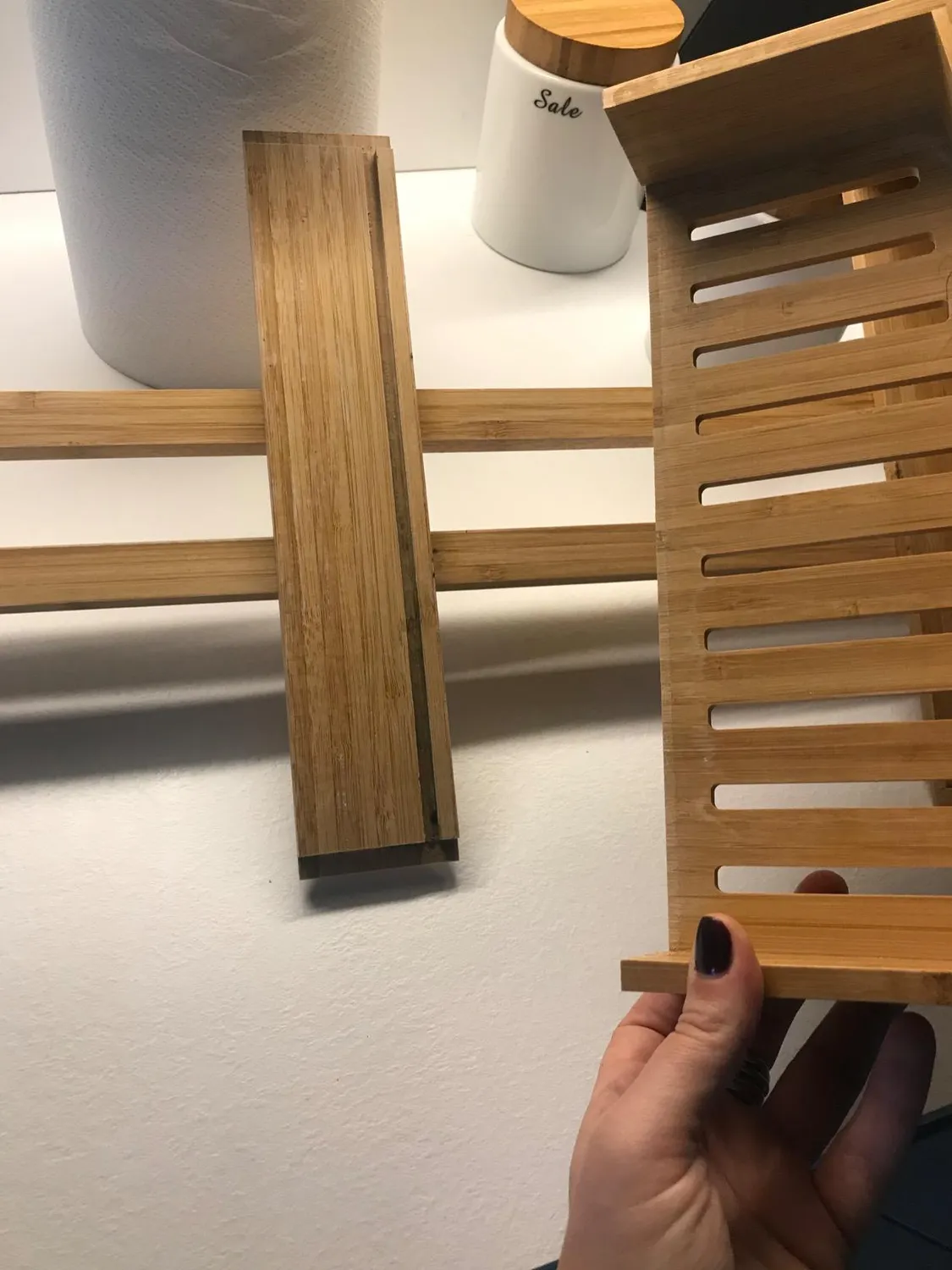 mDesign Duschablage zum Aufhängen Bambus Metall