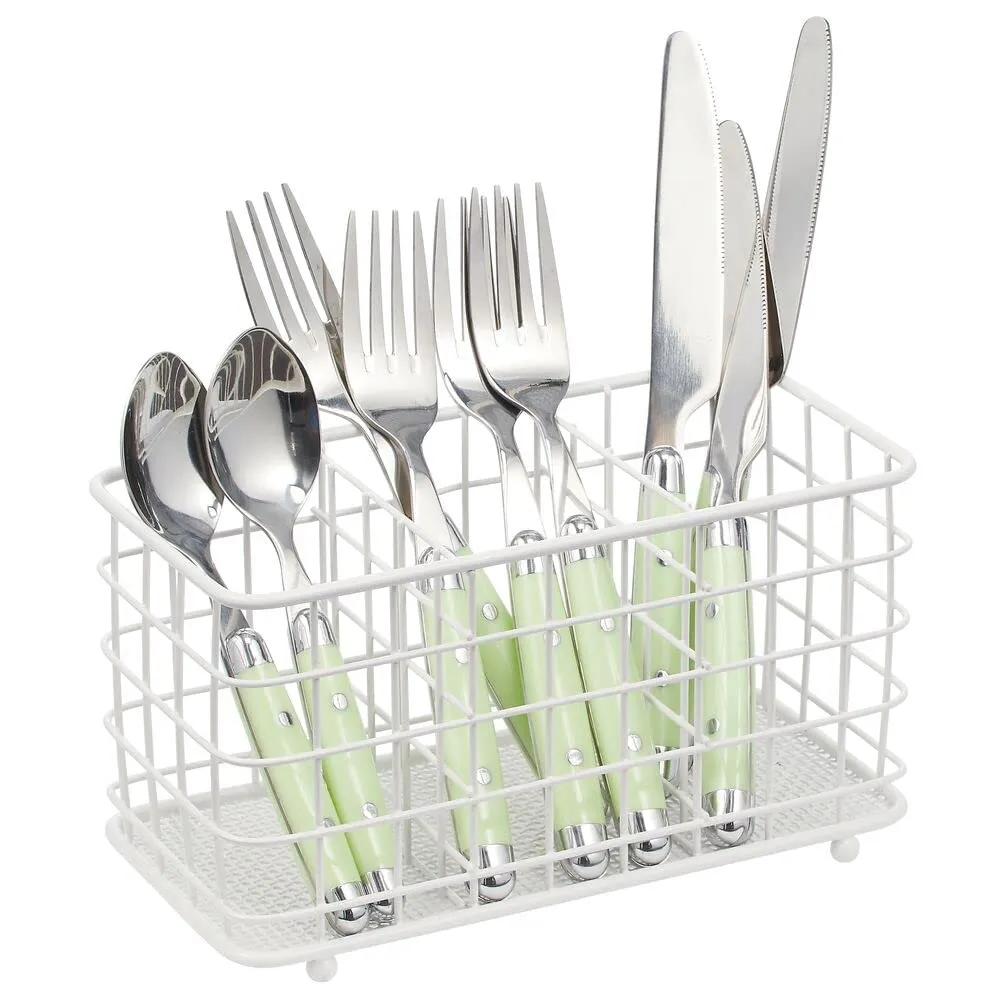 mDesign 07959MDKEU Besteckhalter Metall weiß 3 Fächer