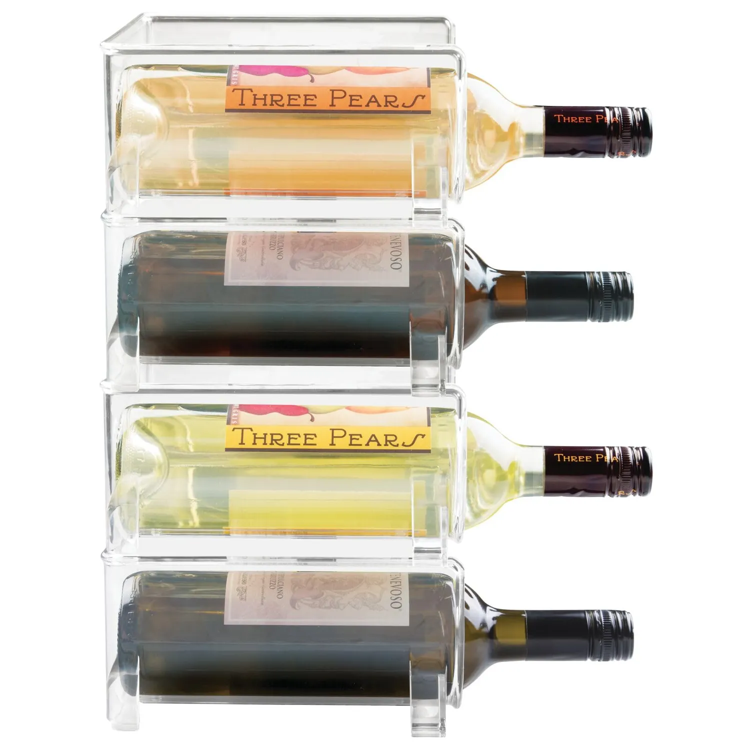 mDesign 07866 Flaschenhalter 8er-Set transparent stapelbar