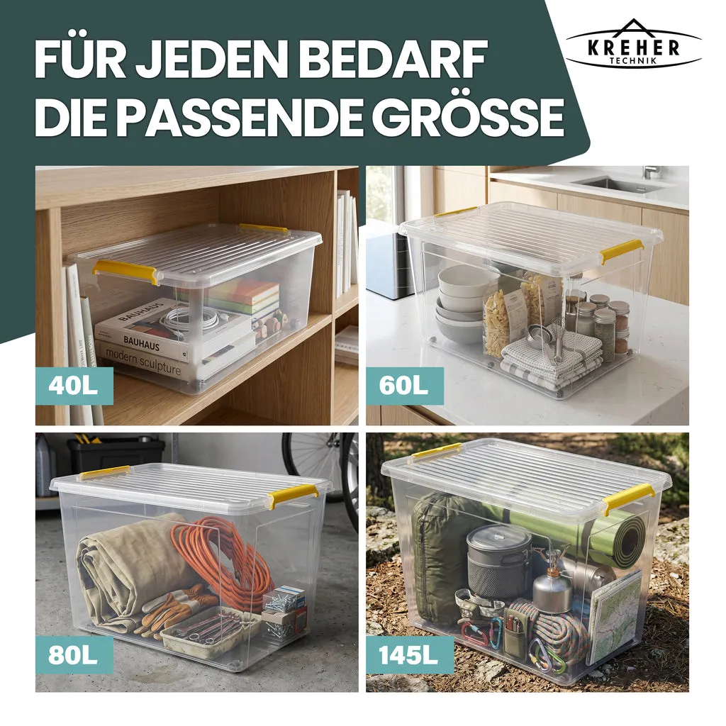 Kreher Simple Store Aufbewahrungsbox 30 L transparent