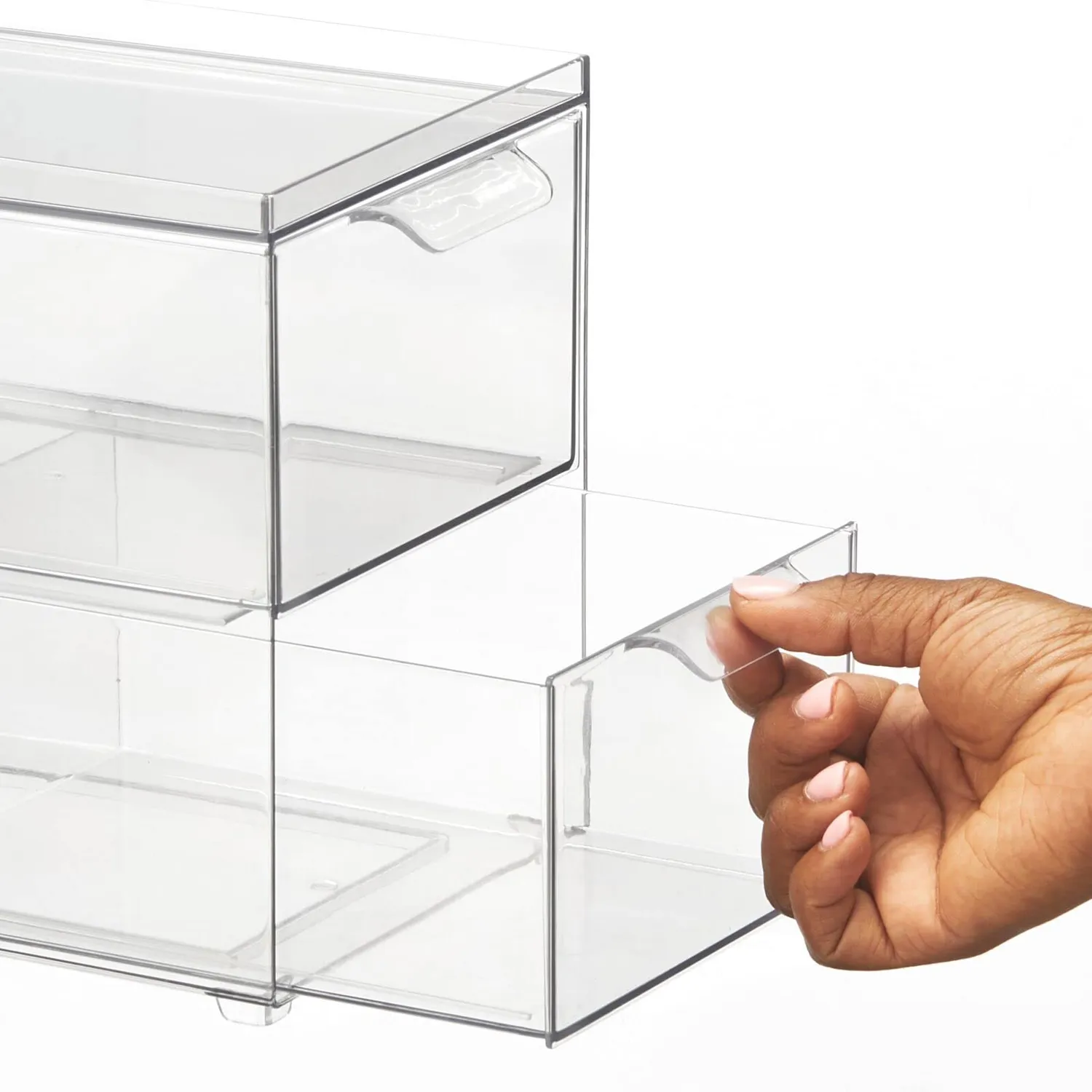 mDesign Schubladenbox Schuhbox transparent 2er-Set