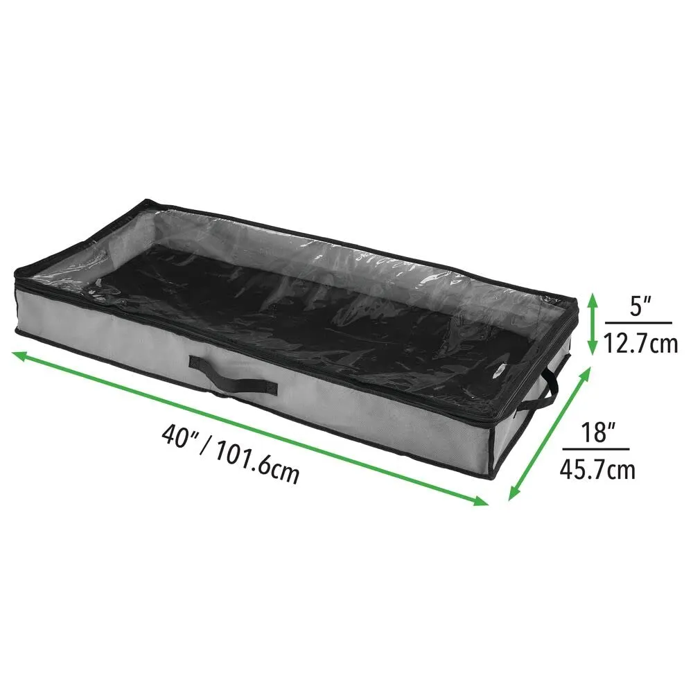 mDesign Unterbettkommode 2er-Set dunkelgrau 101cm
