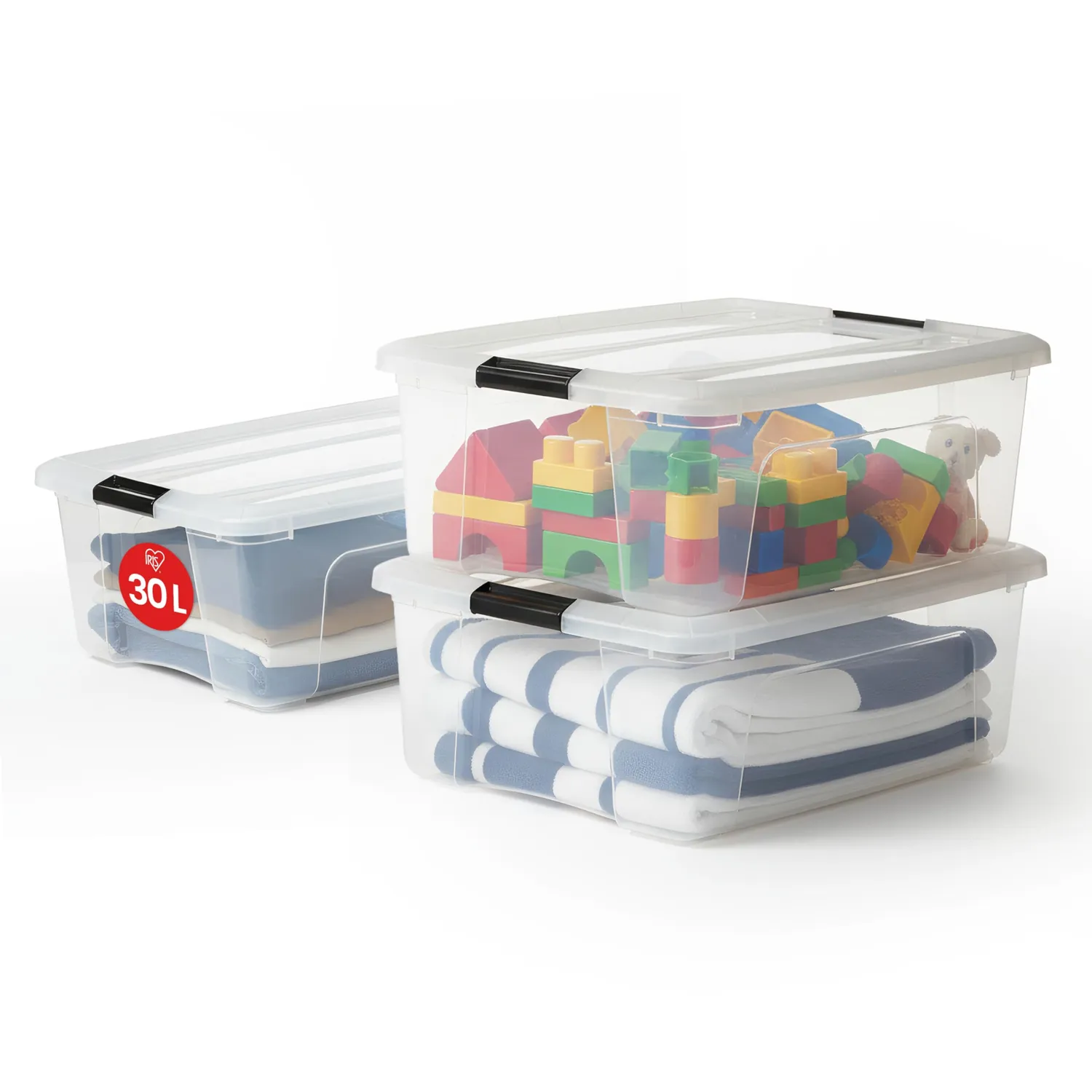 Iris Ohyama NTB-30 Aufbewahrungsbox 30 L 6er-Set transparent