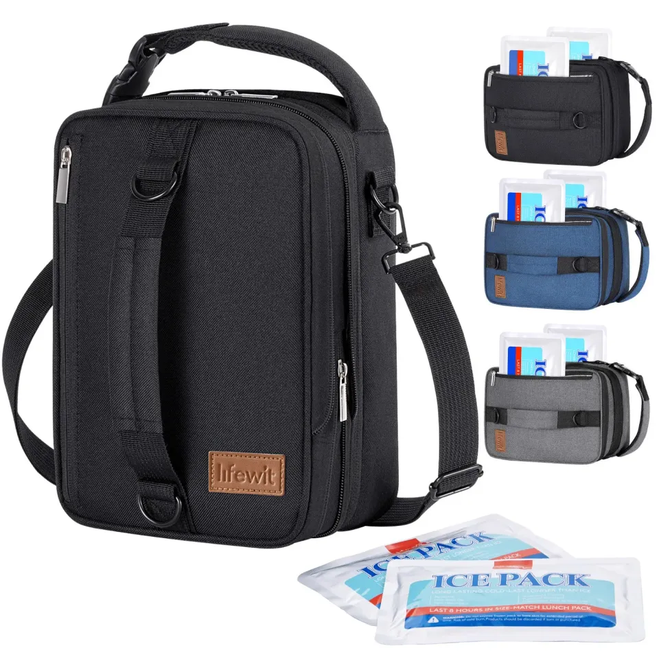 Lifewit Lunch Bag Kühltasche Schwarz erweiterbar isoliert