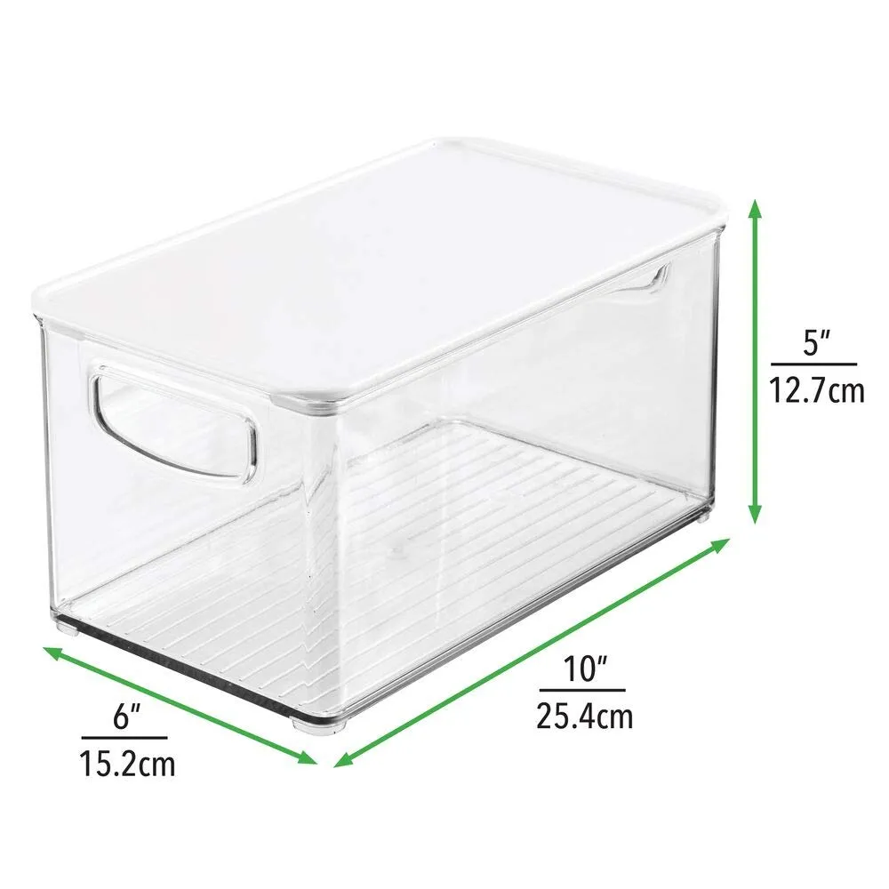 mDesign Aufbewahrungsbox 2er-Set transparent weiß mit Deckel