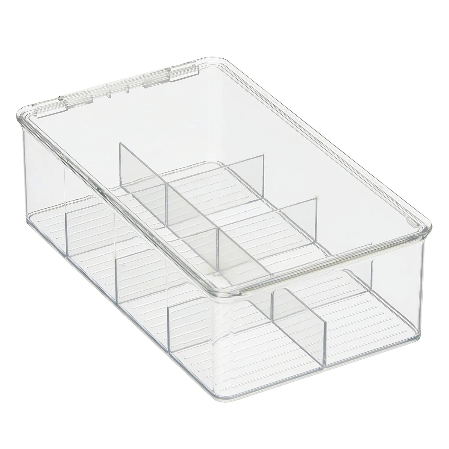mDesign Küchen Organizer Teebox 8 Fächer transparent