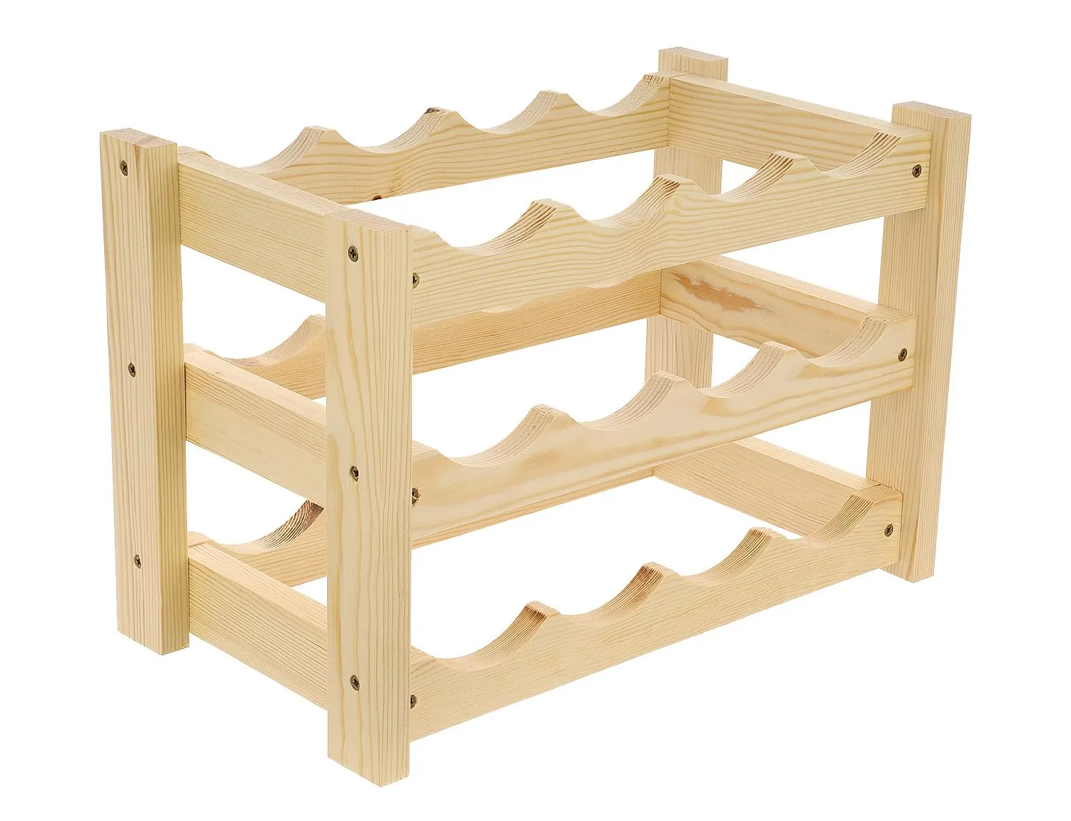 GoodFreshDecor Weinregal Holz für 12 Flaschen 43x24x29 cm Kiefer
