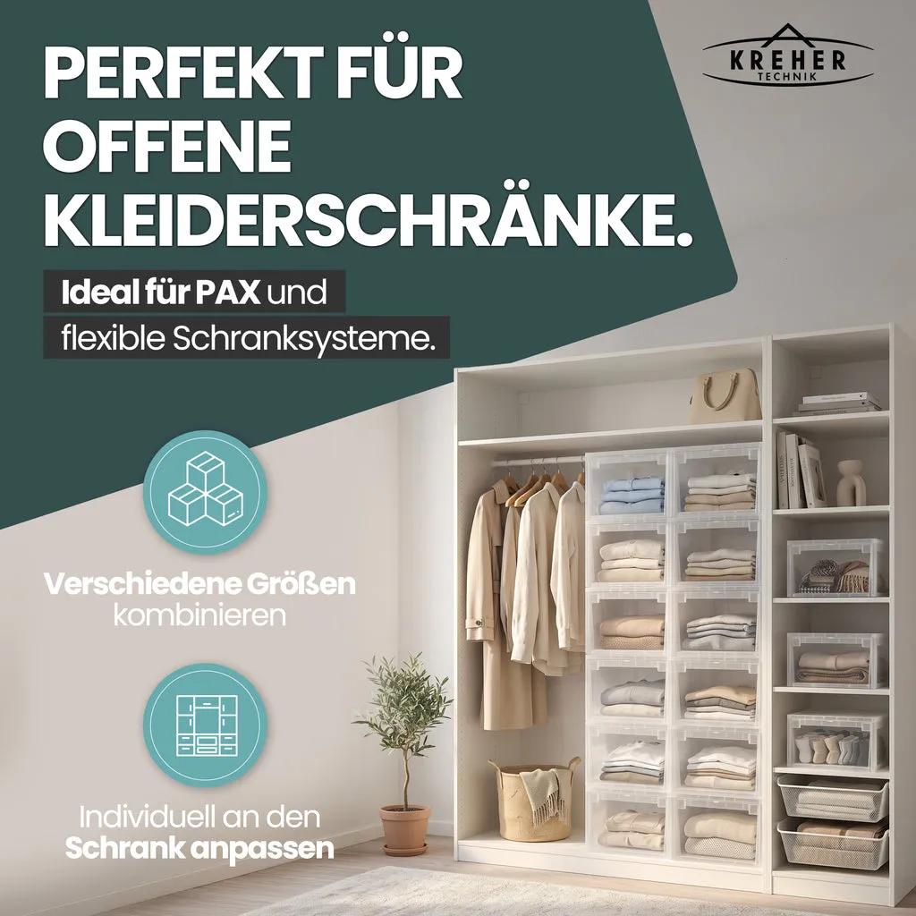 Kreher Schubladenbox L Transparent 23 Liter stapelbar