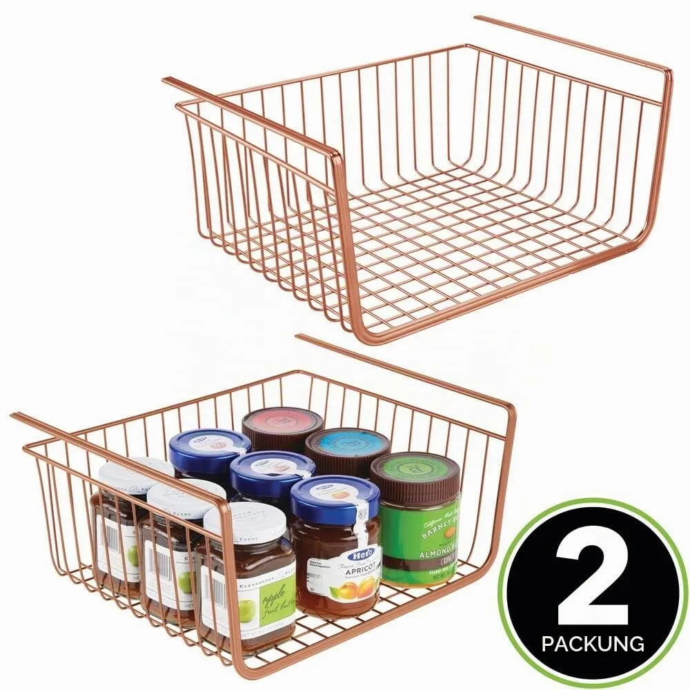 mDesign Hängekorb Metall Kupfer 2er-Set 33cm Robust