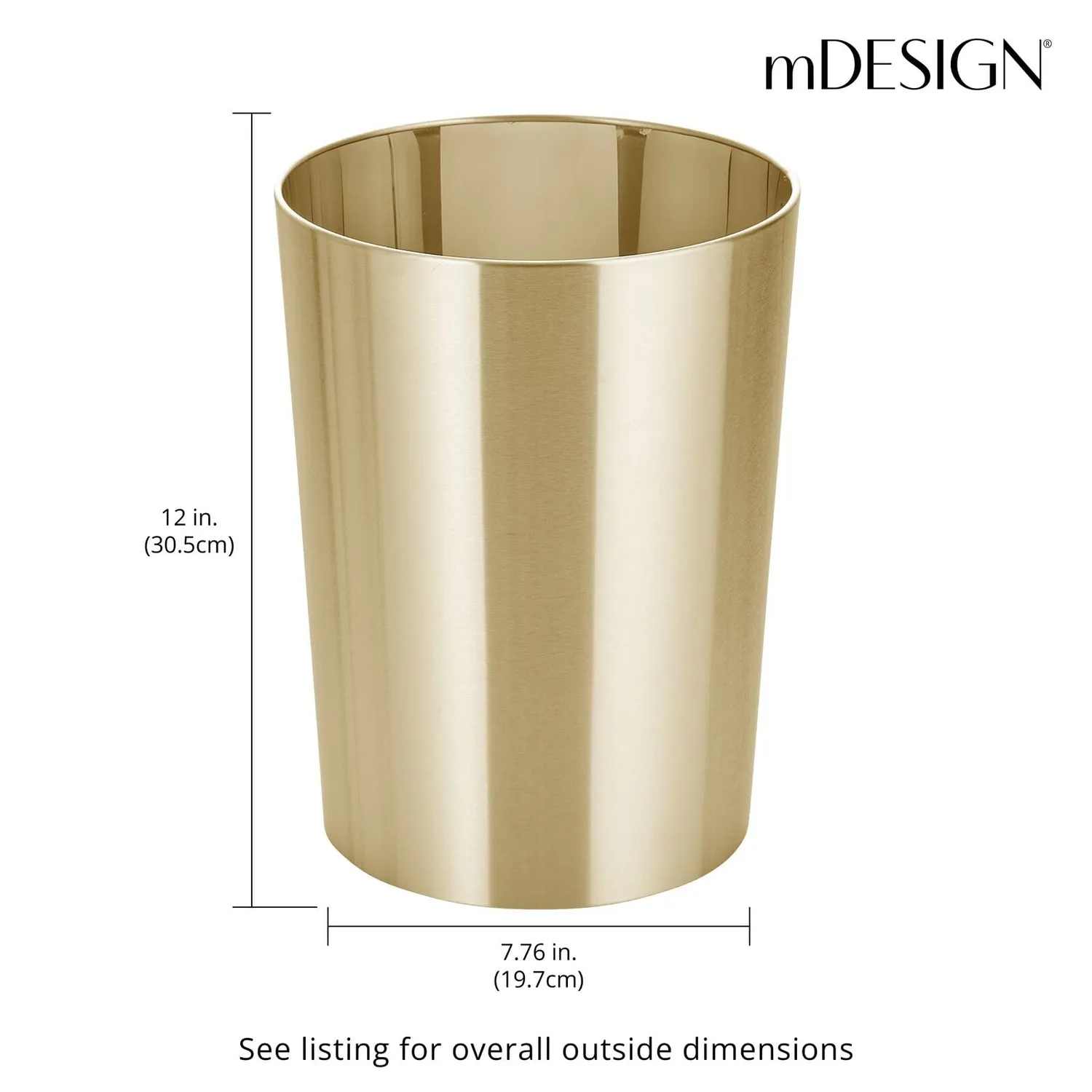 mDesign Mülleimer Abfalleimer messingfarben 10,7 Liter